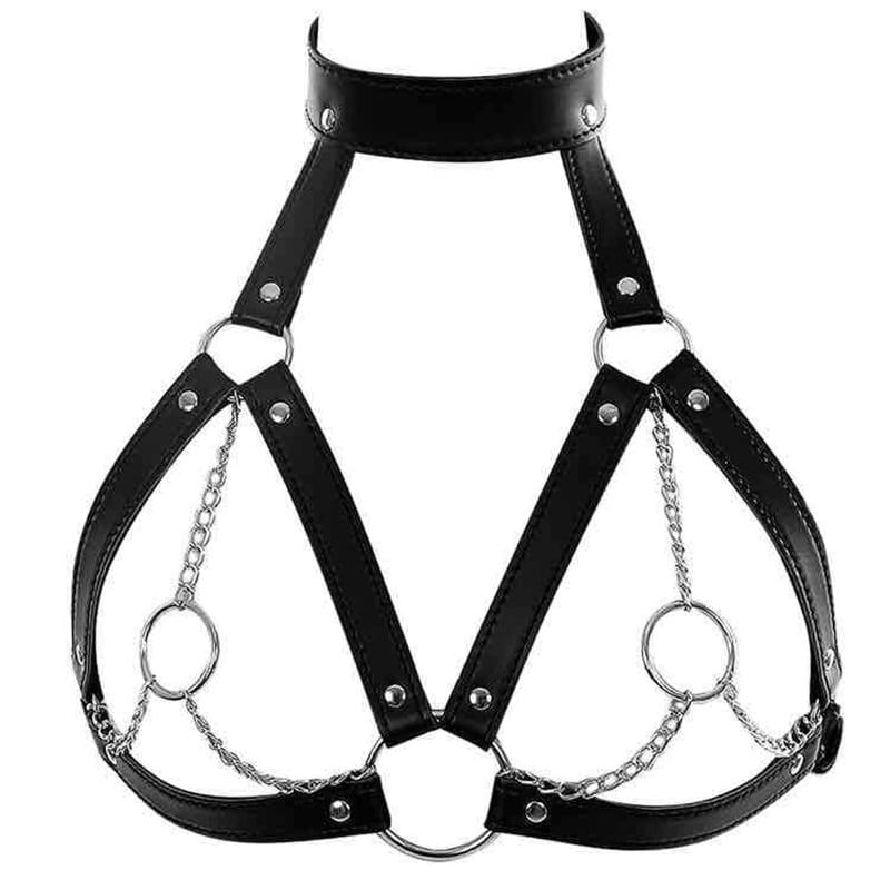 2020 New BDSM Fetish Bondage Collar Body Harness Sex Toys Adult Products For Couples Sex Bondage Belt Chain Slave Breasts Woman